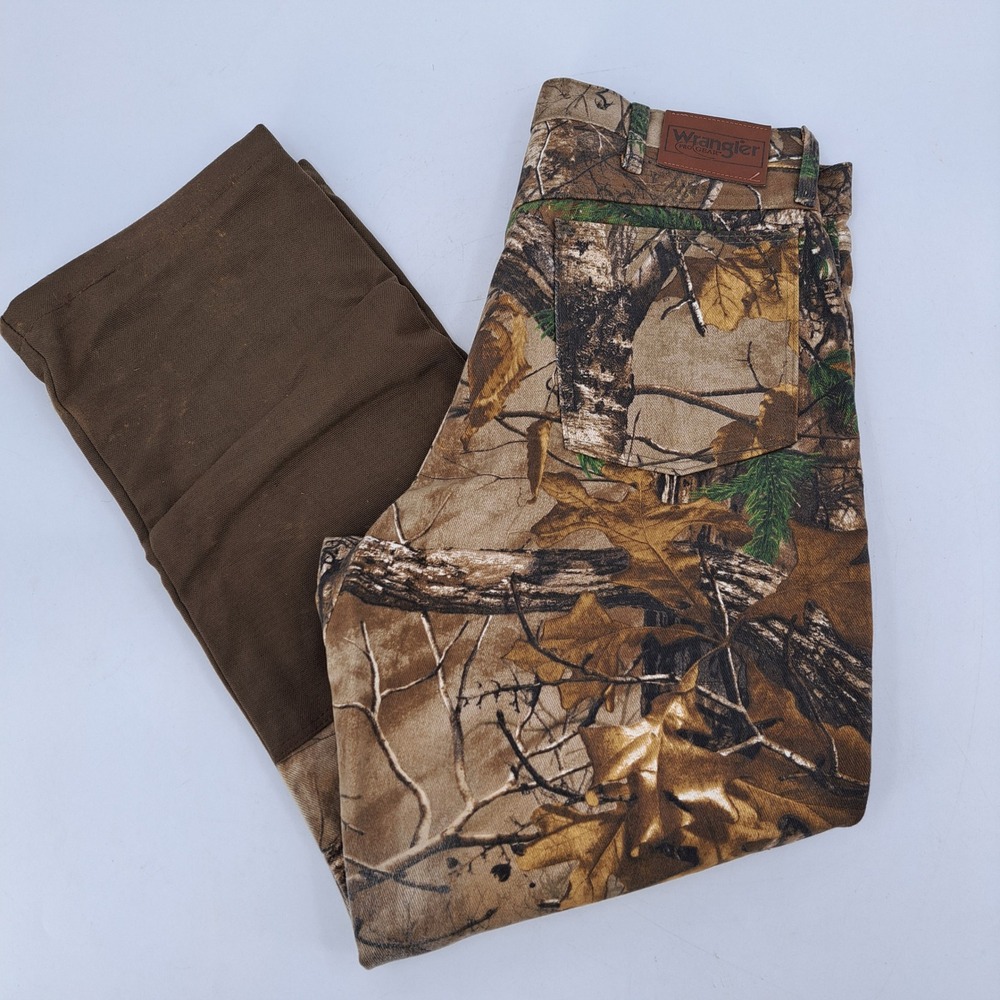 Wrangler ProGear Field Pants Mens 34x30 Cotton Nylon Brown RealTree Camo Brush